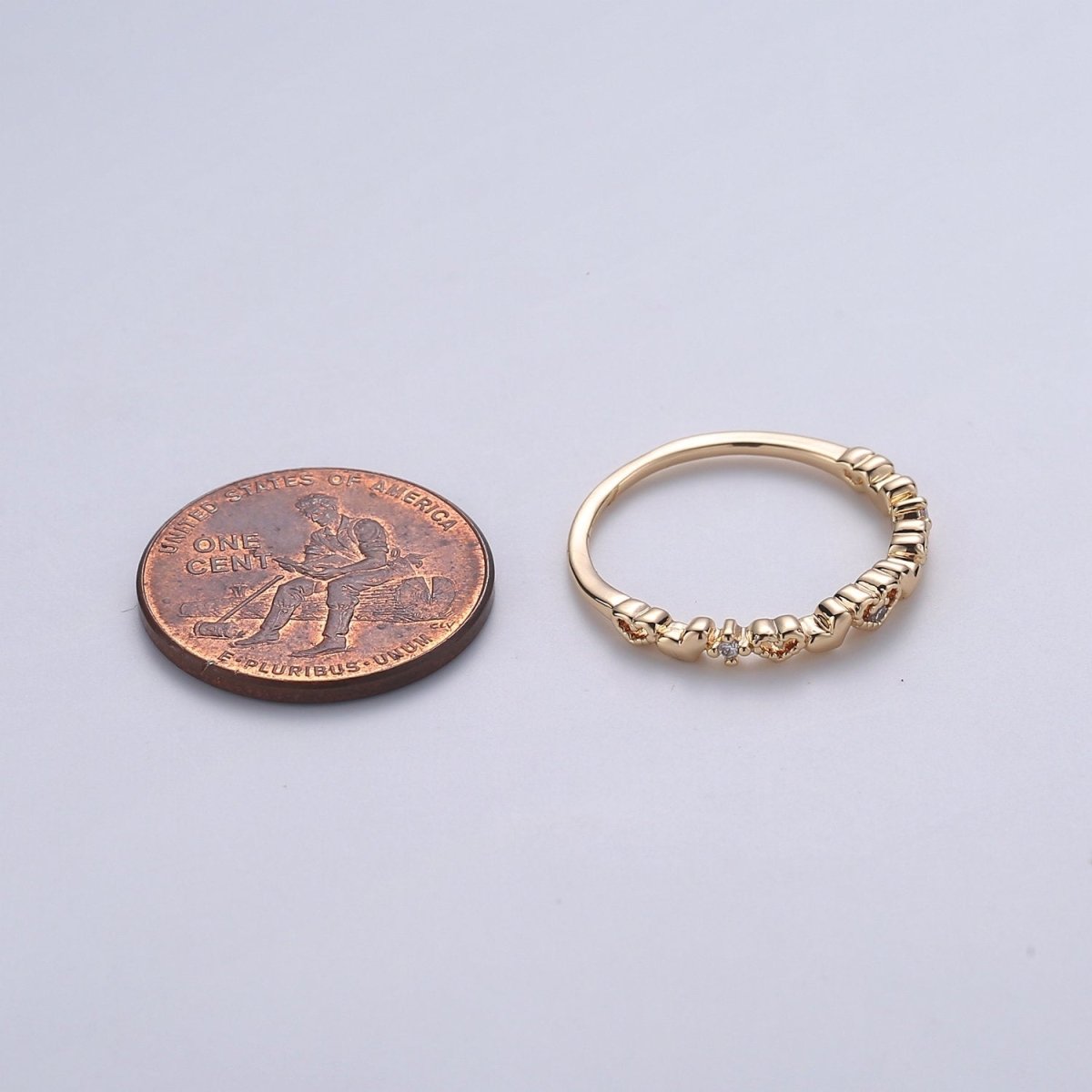 OS Gold Heart Ring, Dainty Love Ring, Minimalist Heart Ring, Minimalist Ring, Gold Stack Ring, Relationship Jewelry R049
