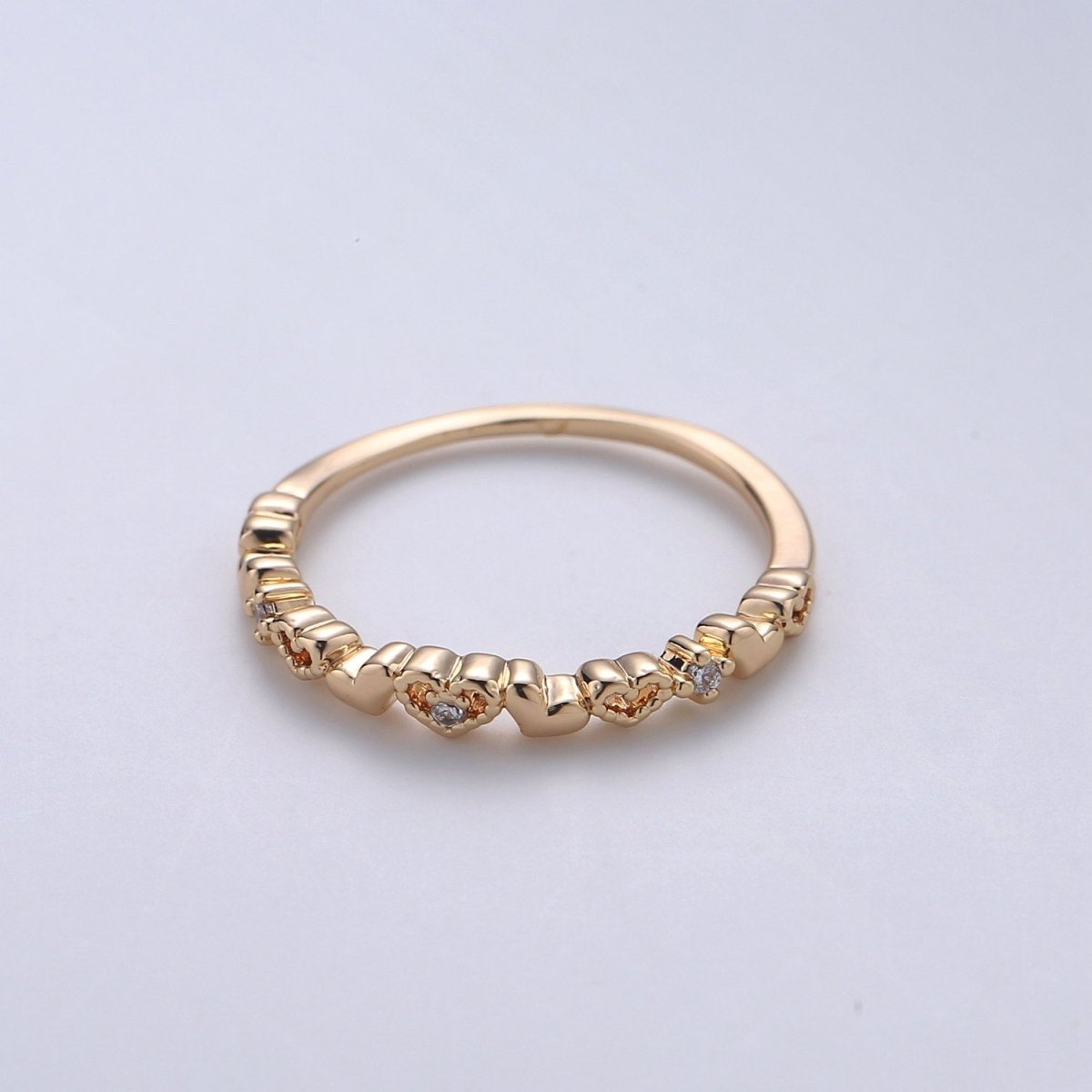 OS Gold Heart Ring, Dainty Love Ring, Minimalist Heart Ring, Minimalist Ring, Gold Stack Ring, Relationship Jewelry R049