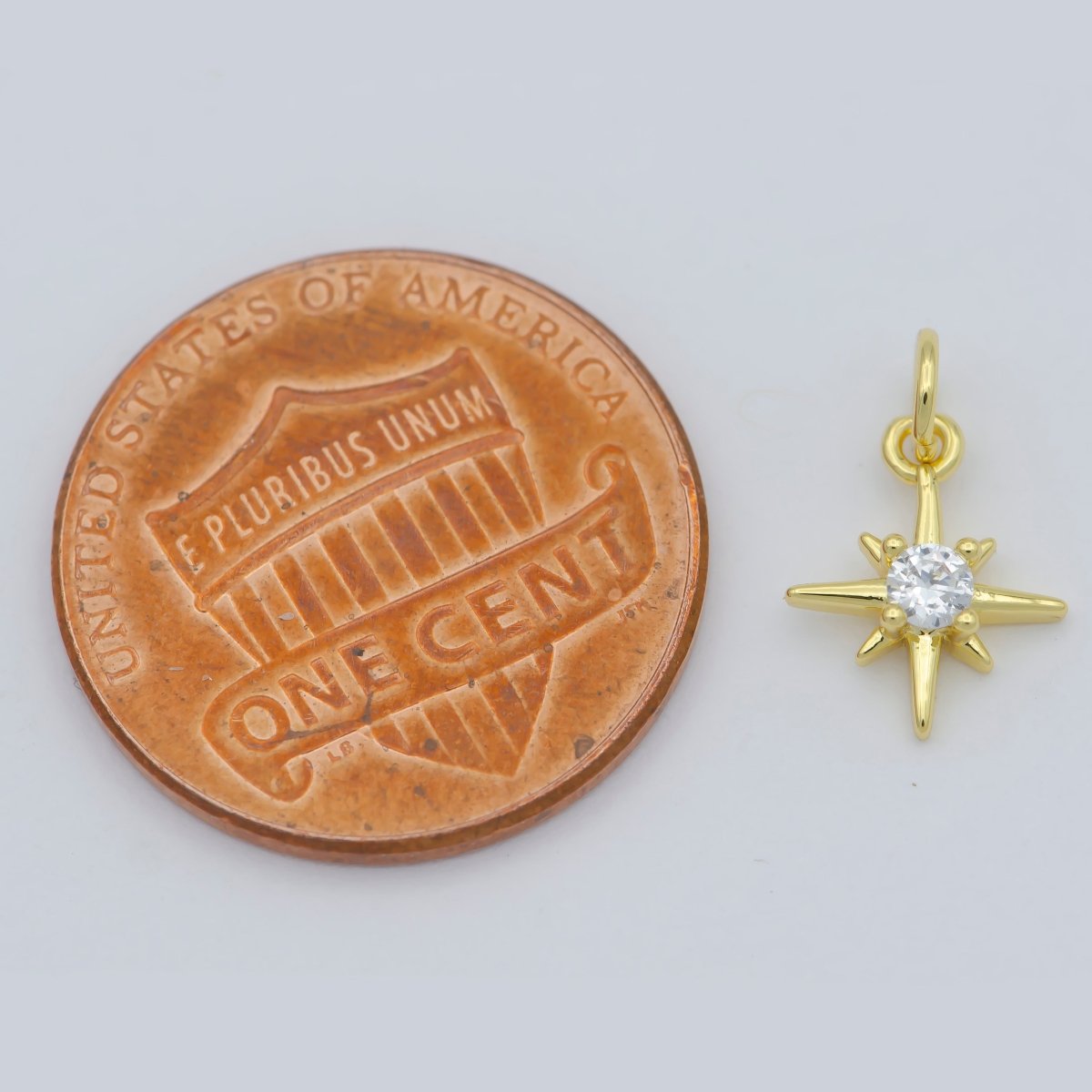 OS Gold North Star Charm 24k Gold Filled Cz Star Charm, Polaris Charm, Celestial Jewelry Twinkle Star Charm for Necklace Earring M-372