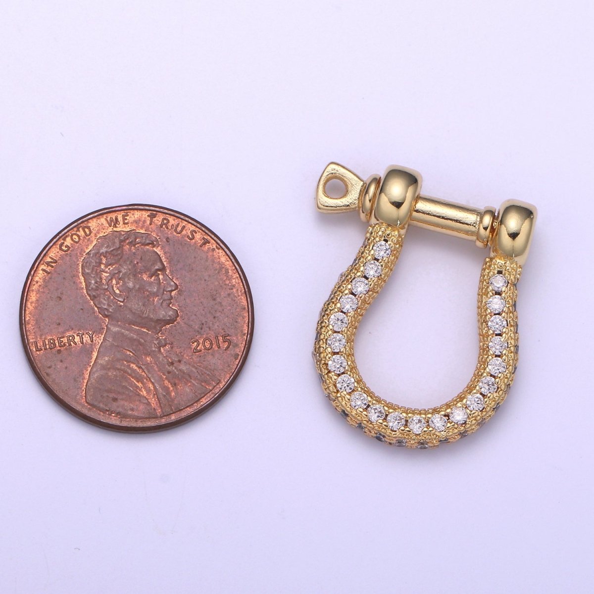 OS Gold Screw Clasp Lock, Anchor Shackle, Nautical Bracelet Clasps, Cz Micro Pave Necklace, Sailor Bracelet Clasp Supply L-265