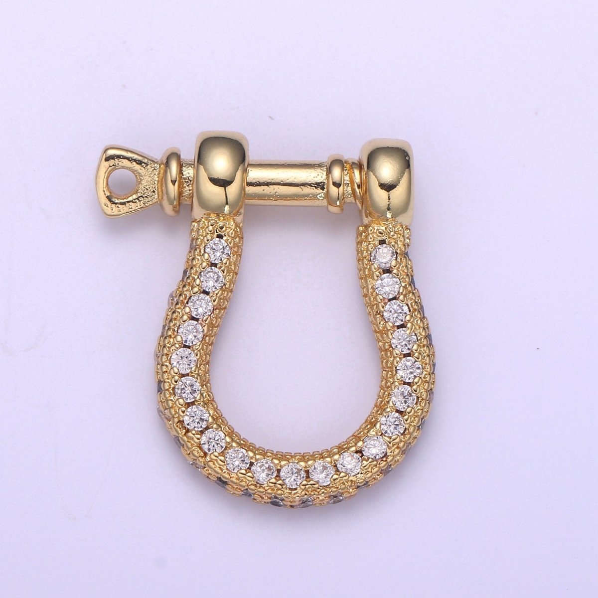 OS Gold Screw Clasp Lock, Anchor Shackle, Nautical Bracelet Clasps, Cz Micro Pave Necklace, Sailor Bracelet Clasp Supply L-265