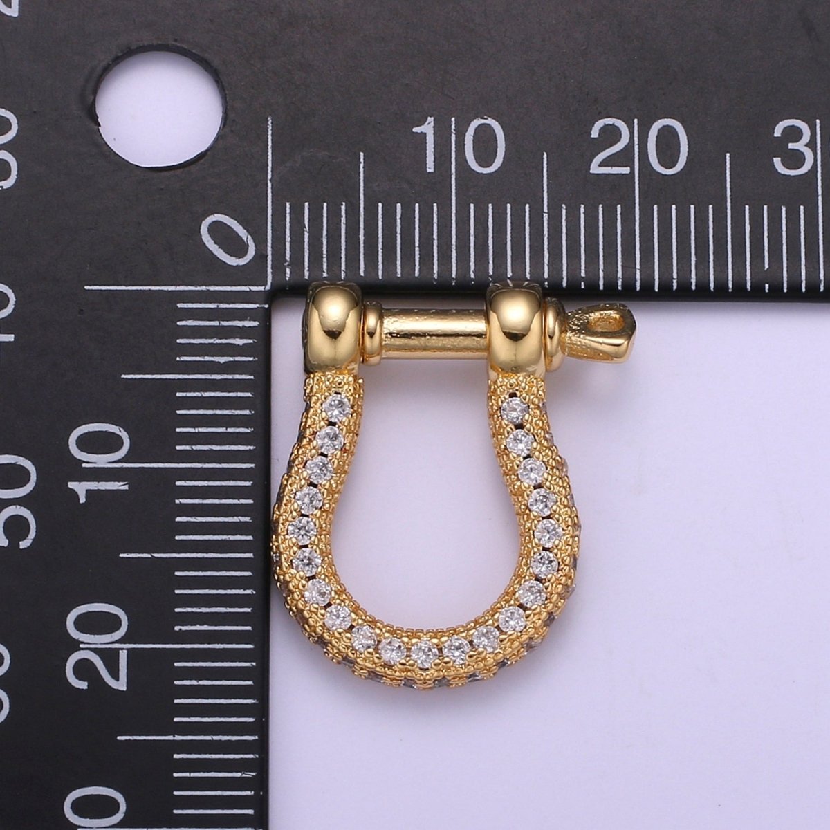OS Gold Screw Clasp Lock, Anchor Shackle, Nautical Bracelet Clasps, Cz Micro Pave Necklace, Sailor Bracelet Clasp Supply L-265