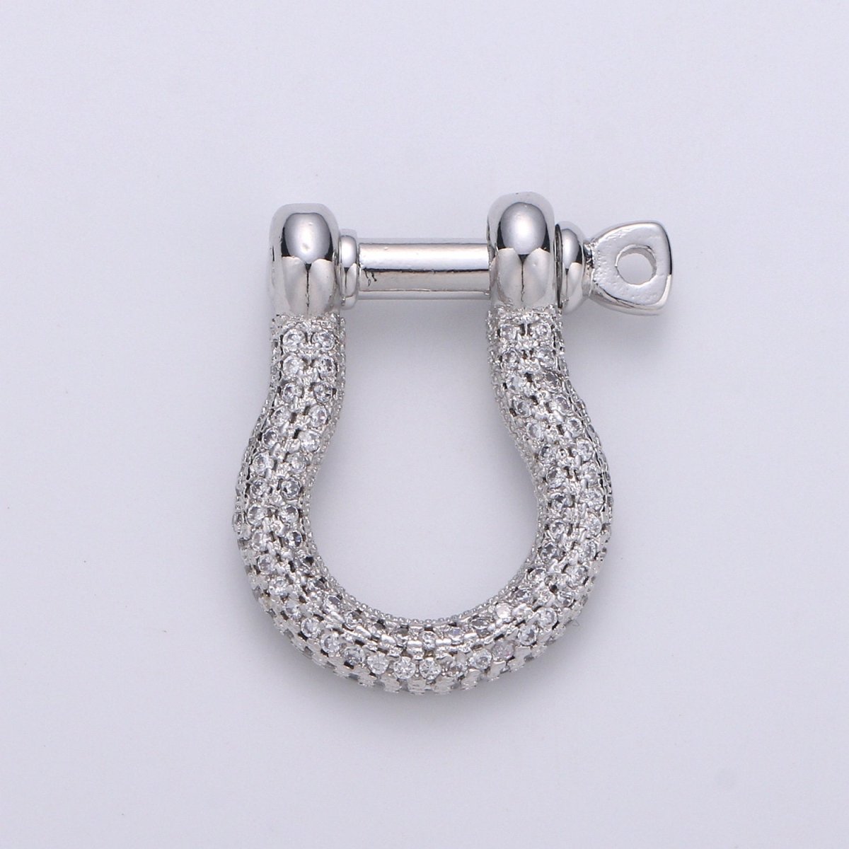 OS Gold Shackle Clasp U Lock Clasp With Screw Rod for U Lock Micro Pave Carabiner clasp Cz Anchor Shackle for Jewelry Making K-924 K-925