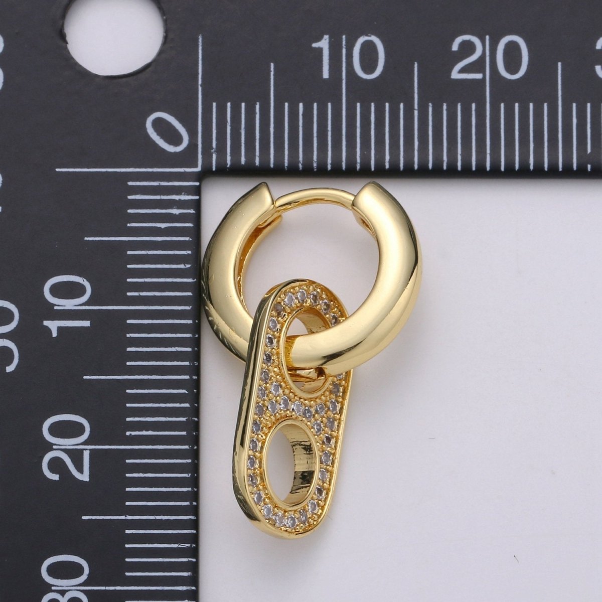OS Gold Soda Pull-tab Earring Charm Micro Pave Hoop Earring Soda Cap Jewelry Silver Soda Tab Earring Q-203