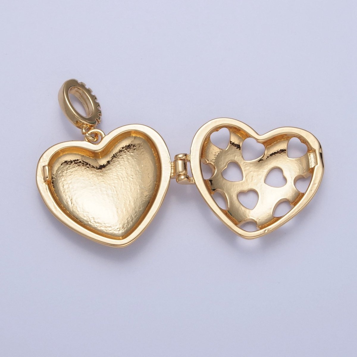 OS Heart Cage Lockets Gold Plated Bead Cage Pendant Aromatherapy Perfume Diffuser Locket Charms H-222