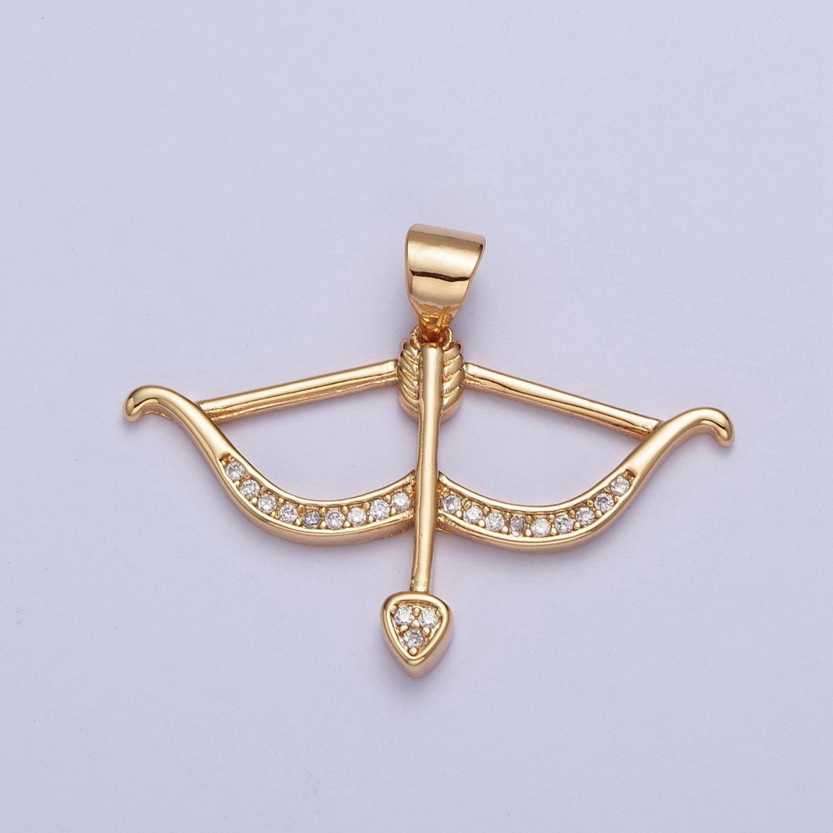 OS Micro Pave 24K Gold Filled Arrow Archery Sport Pendant For Jewelry Making X-451