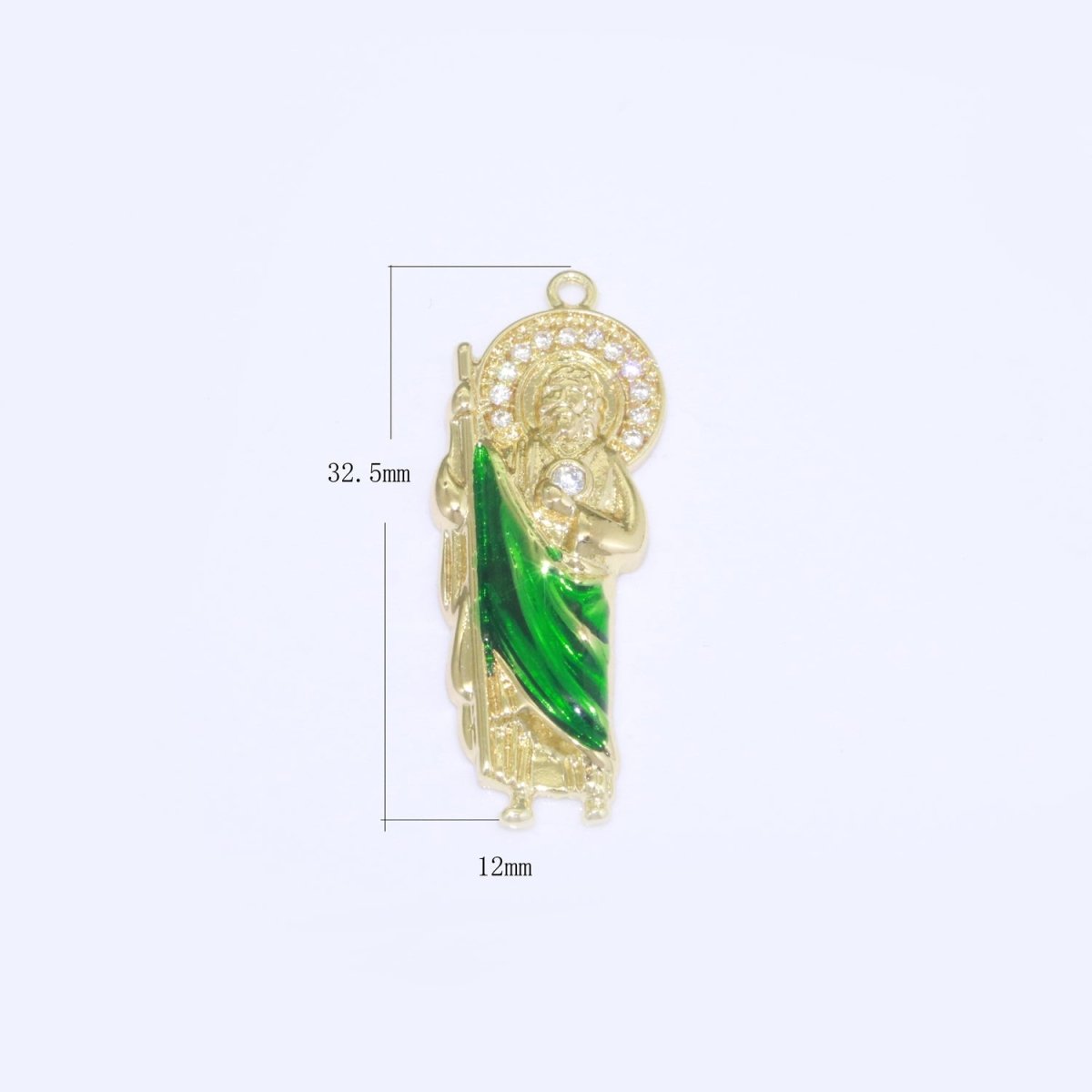 OS Micro Paved Gold Filled Saint San Judas Religious Pendant | N-1333 - DLUXCA