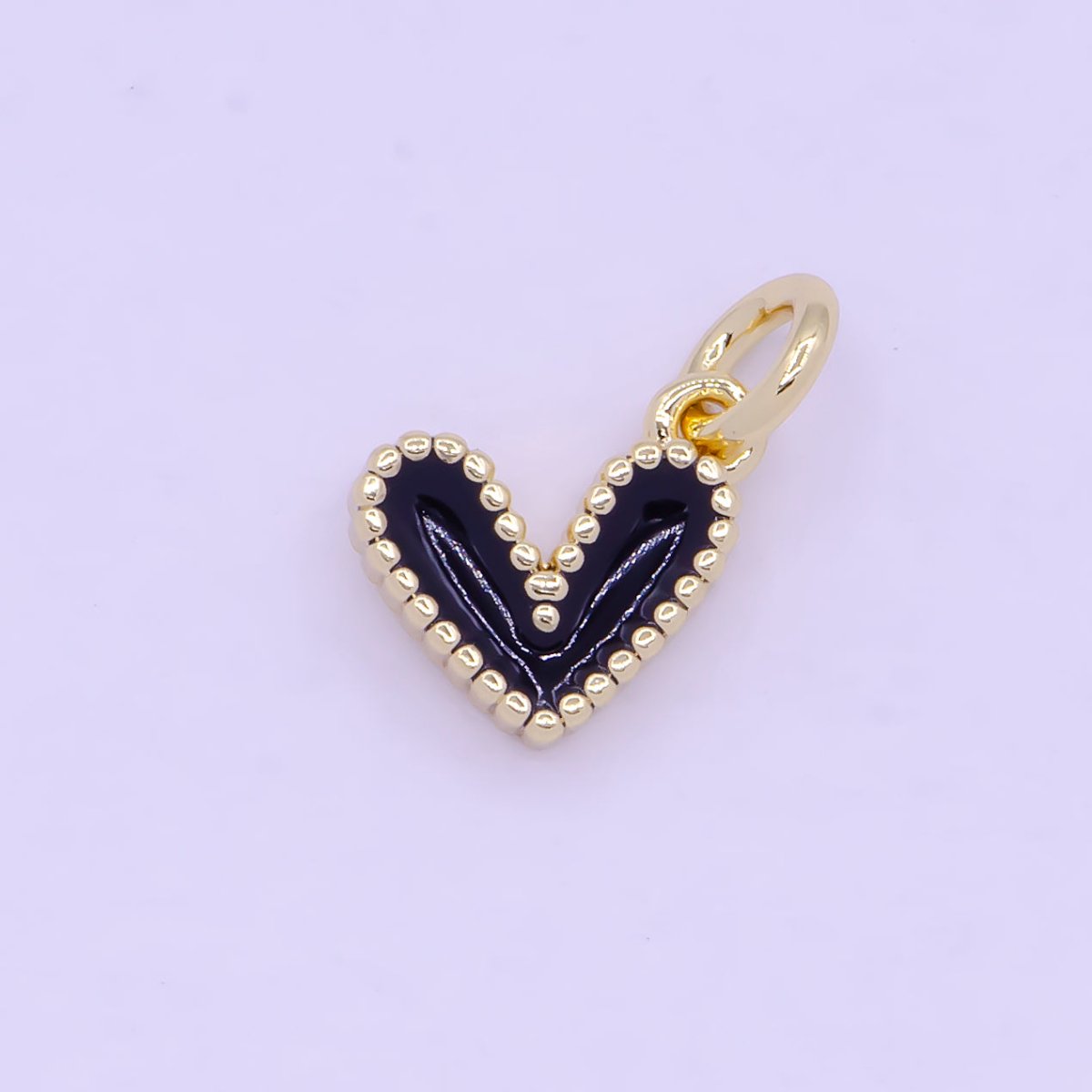 OS Mini Enamel Heart Charm Black White Pink Heart Charm Epoxy Heart Charm AG-080 AG-081
