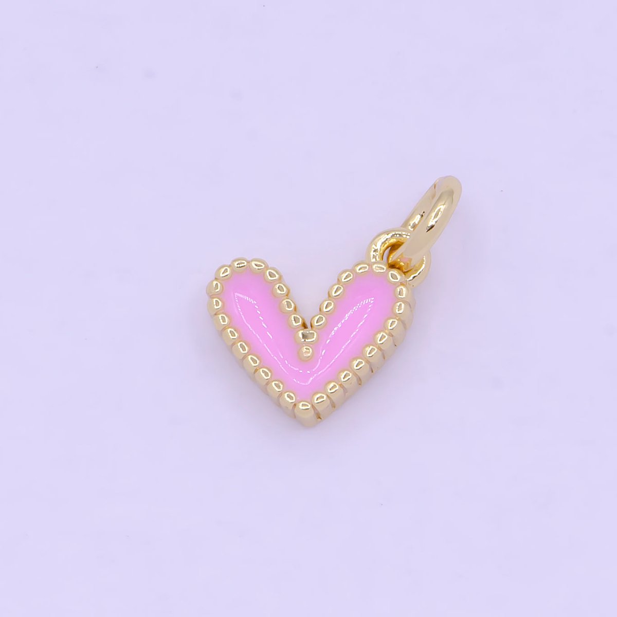 OS Mini Enamel Heart Charm Black White Pink Heart Charm Epoxy Heart Charm AG-080 AG-081