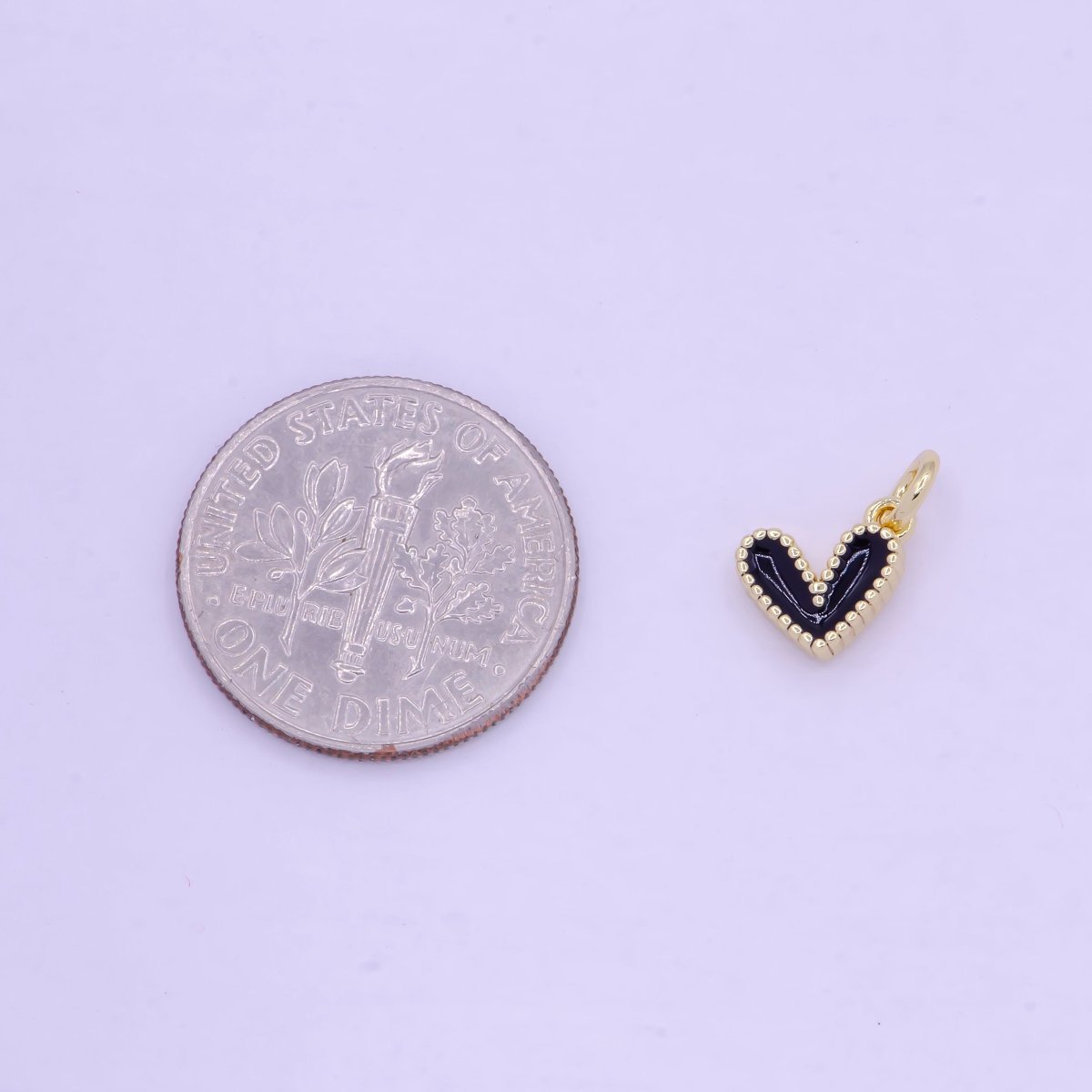 OS Mini Enamel Heart Charm Black White Pink Heart Charm Epoxy Heart Charm AG-080 AG-081