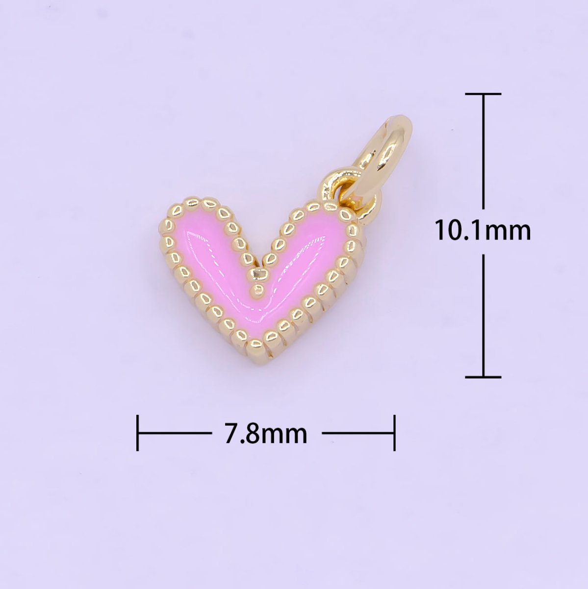 OS Mini Enamel Heart Charm Black White Pink Heart Charm Epoxy Heart Charm AG-080 AG-081