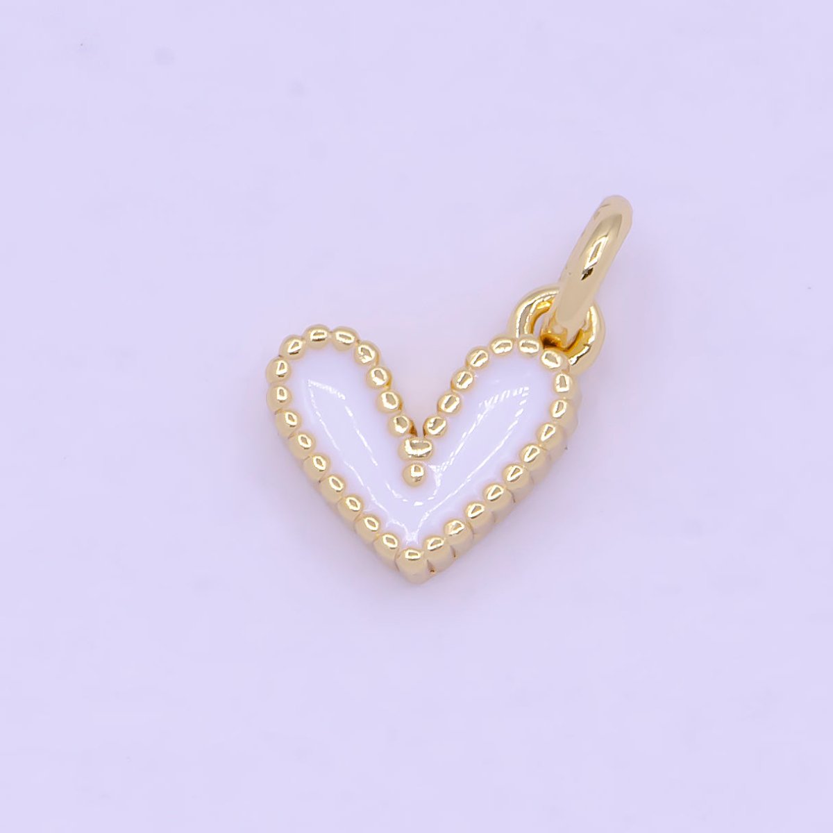 OS Mini Enamel Heart Charm Black White Pink Heart Charm Epoxy Heart Charm AG-080 AG-081