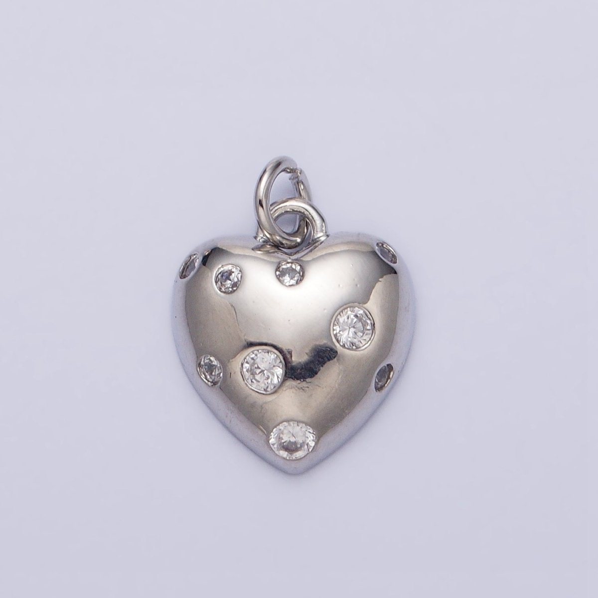 OS Mini Gold Heart Charm with CZ Stone Dots Bubble Love Valentine Jewelry Pendant AC508 AC509