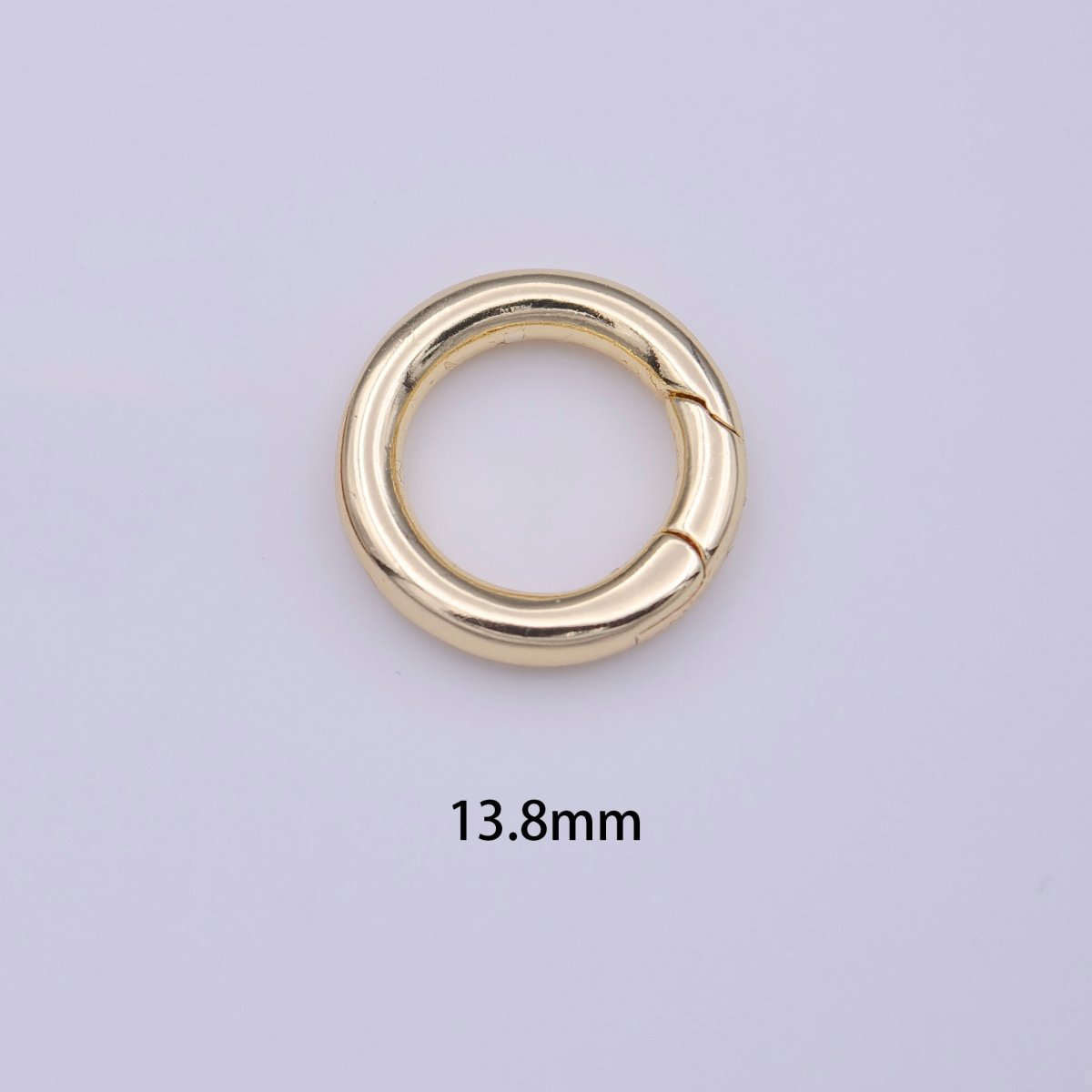 OS Minimalist Gold 13.8mm Round Spring Gate Ring Jewelry Supply | K-233 - DLUXCA