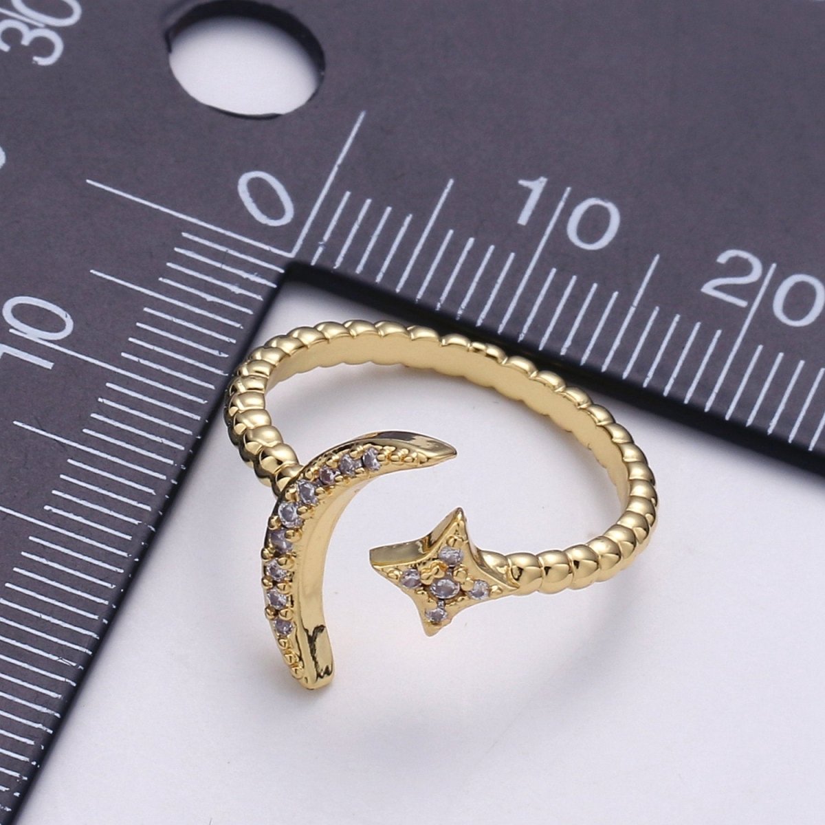 OS Minimalist moon ring, crescent moon ring, tiny moon ring, delicate moon ring, gold stacking ring, moon ring, dainty jewelry, gold moon ring R-043
