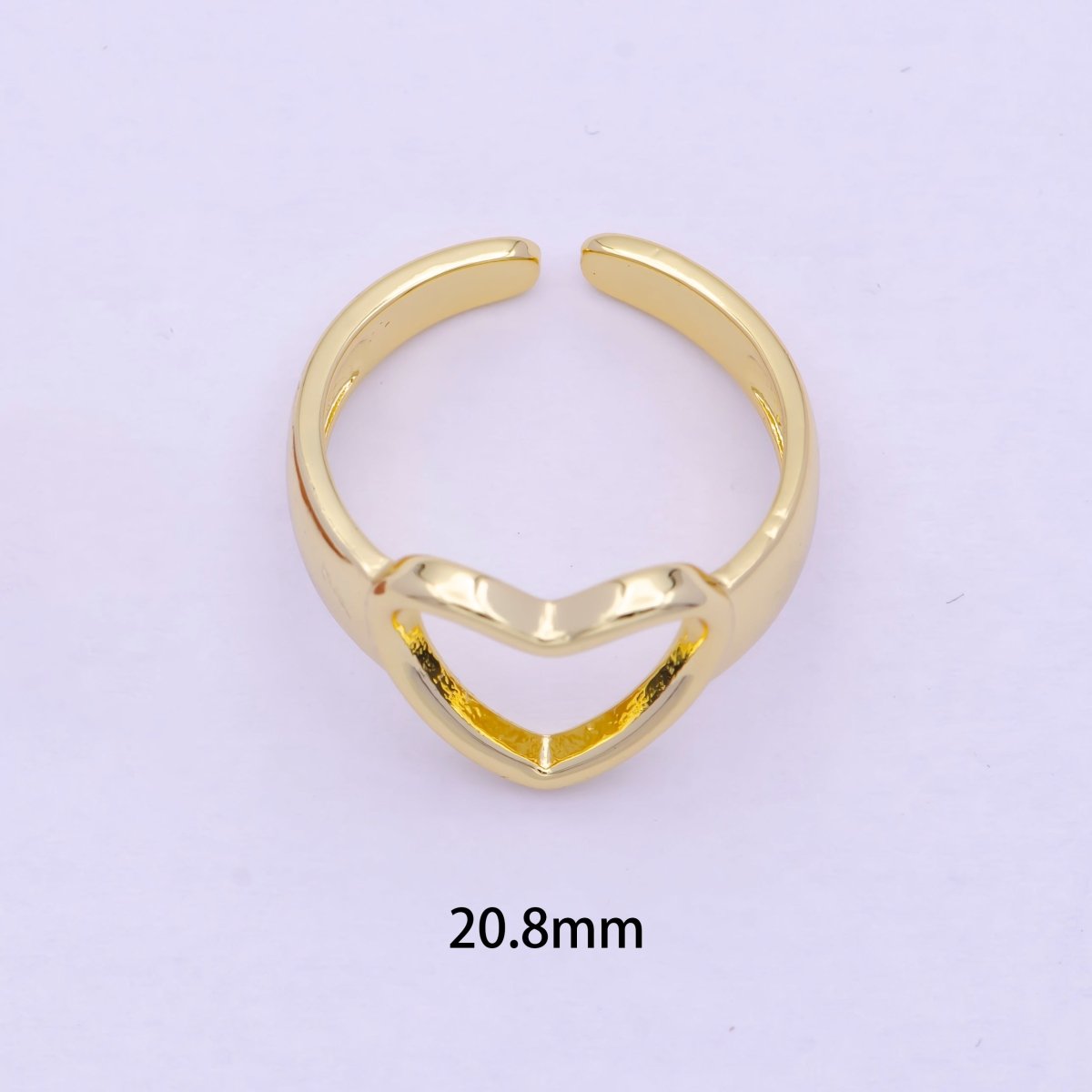 OS Open Heart Gold Ring in 14k Gold Filled Ring Open Adjustable S-237