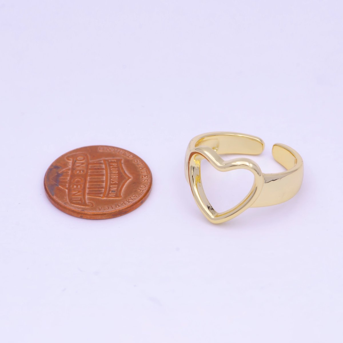 OS Open Heart Gold Ring in 14k Gold Filled Ring Open Adjustable S-237