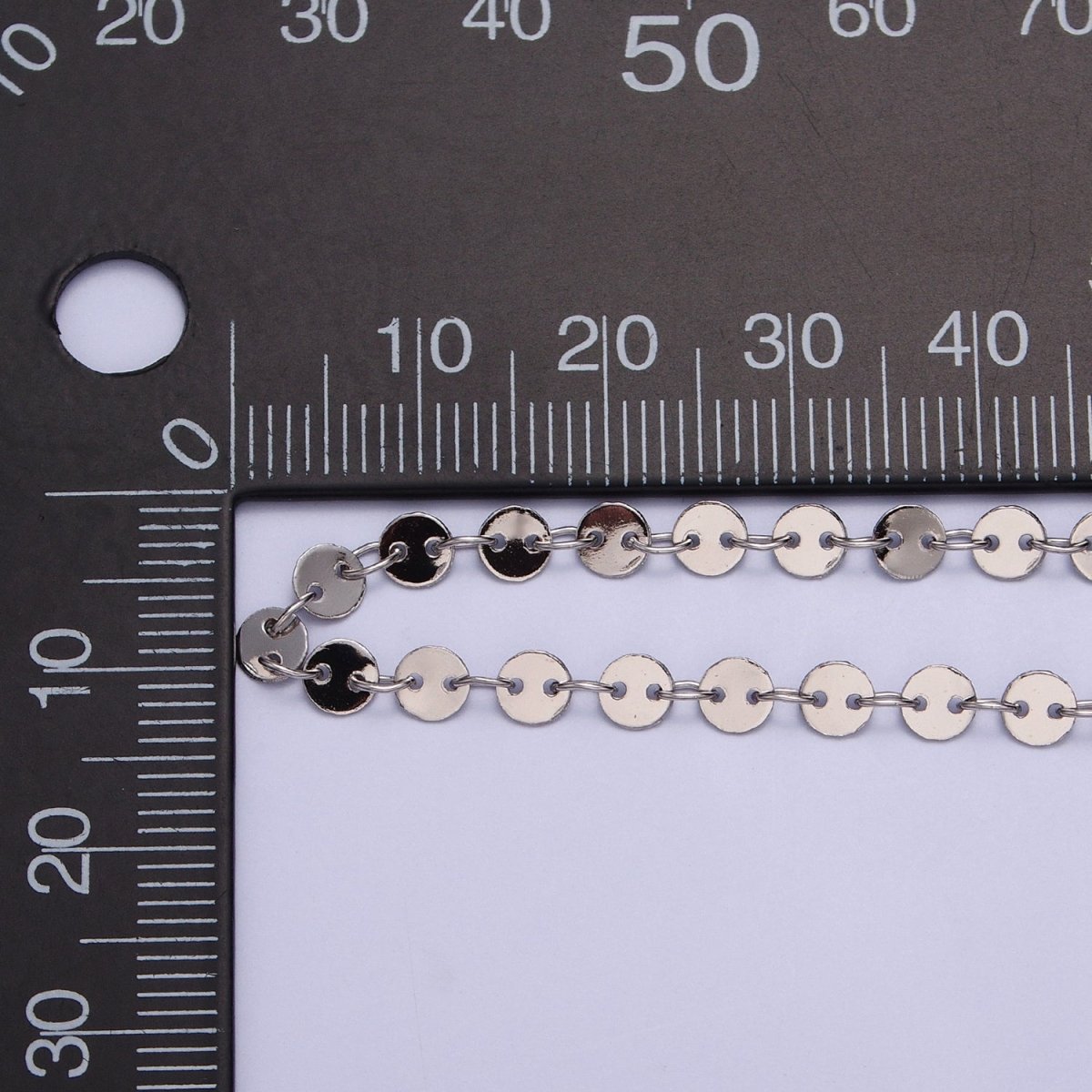 OS SEQUIN Chain, 4 mm Round Disk Disc Circle Disc Necklace Chain for Layer Jewelry Chain 20.5 inch Necklace Ready to Wear | WA-1601 Clearance Pricing - DLUXCA