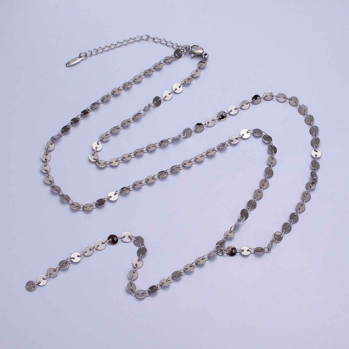 OS SEQUIN Chain, 4 mm Round Disk Disc Circle Disc Necklace Chain for Layer Jewelry Chain 20.5 inch Necklace Ready to Wear | WA-1601 Clearance Pricing - DLUXCA