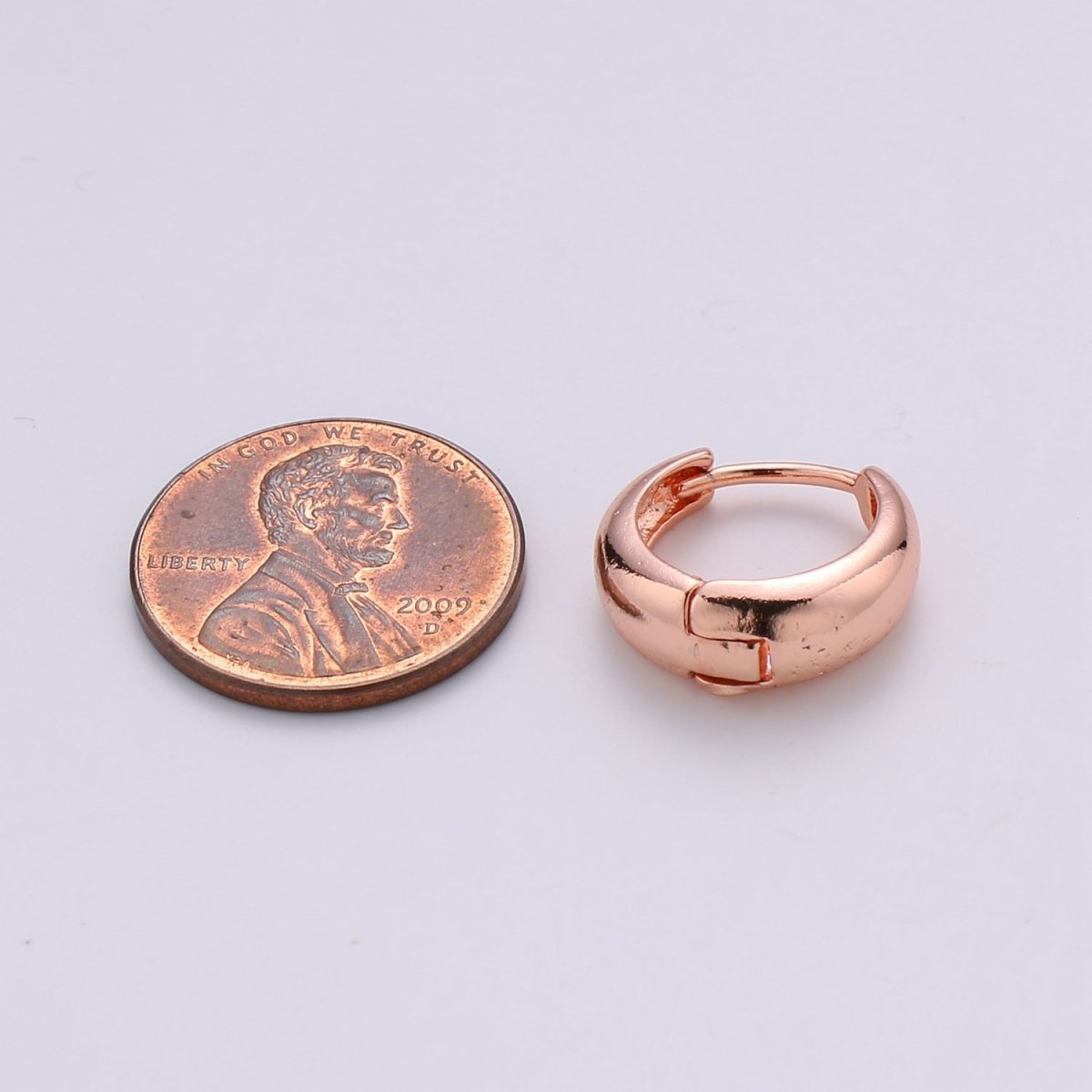 OS Simple Minimalist Thick Gold Filled Rose Gold / Silver / Gold Huggies K-658