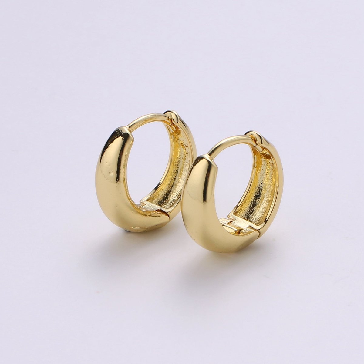 OS Simple Minimalist Thick Gold Filled Rose Gold / Silver / Gold Huggies K-658