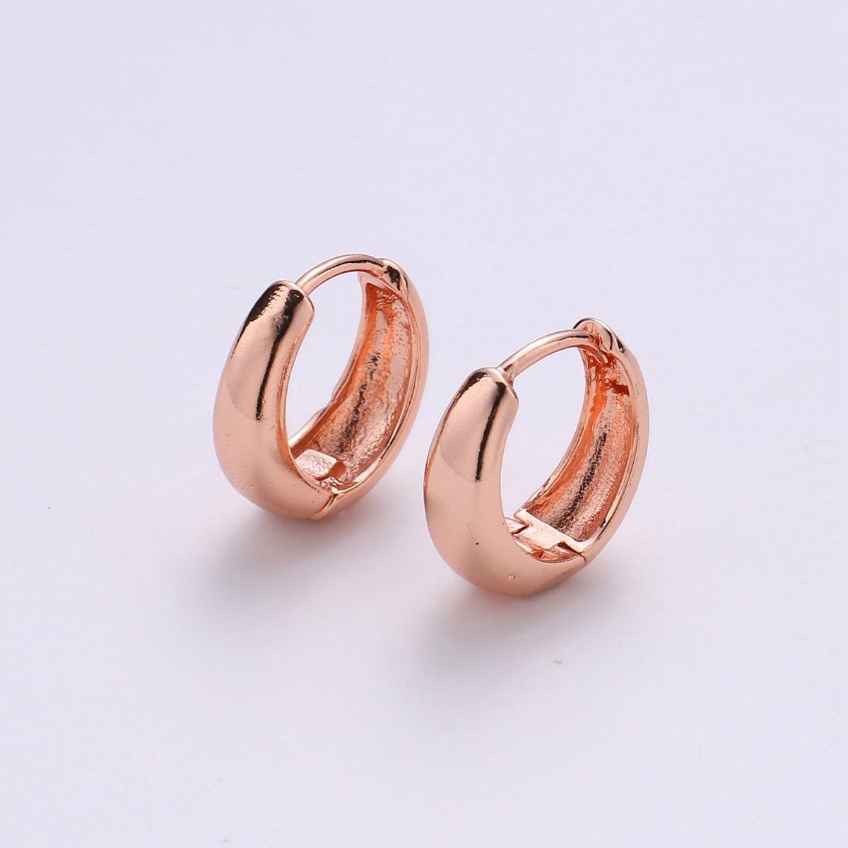 OS Simple Minimalist Thick Gold Filled Rose Gold / Silver / Gold Huggies K-658