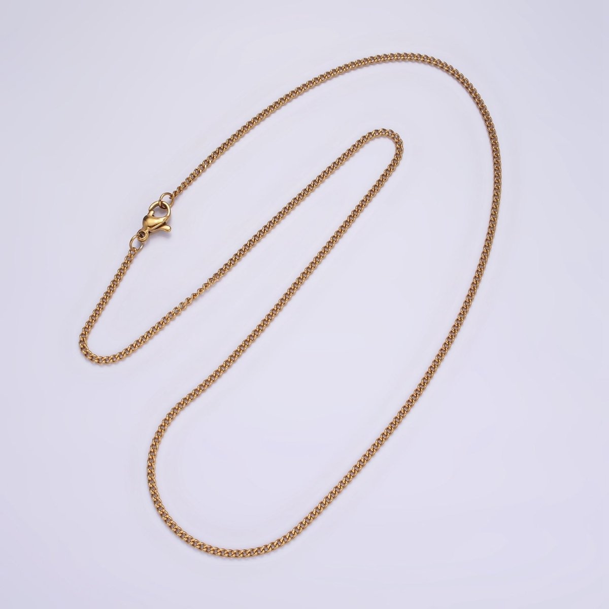 OS Stainless Steel 1.7mm Curb Chain 18 Inch Layering Necklace | WA-2315 Clearance Pricing