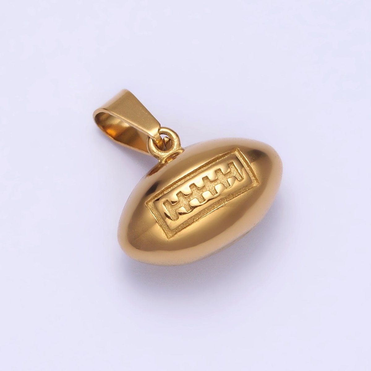 Stainless Steel American Football Athletic Sport Pendant in Gold & Silver J-710 J-711