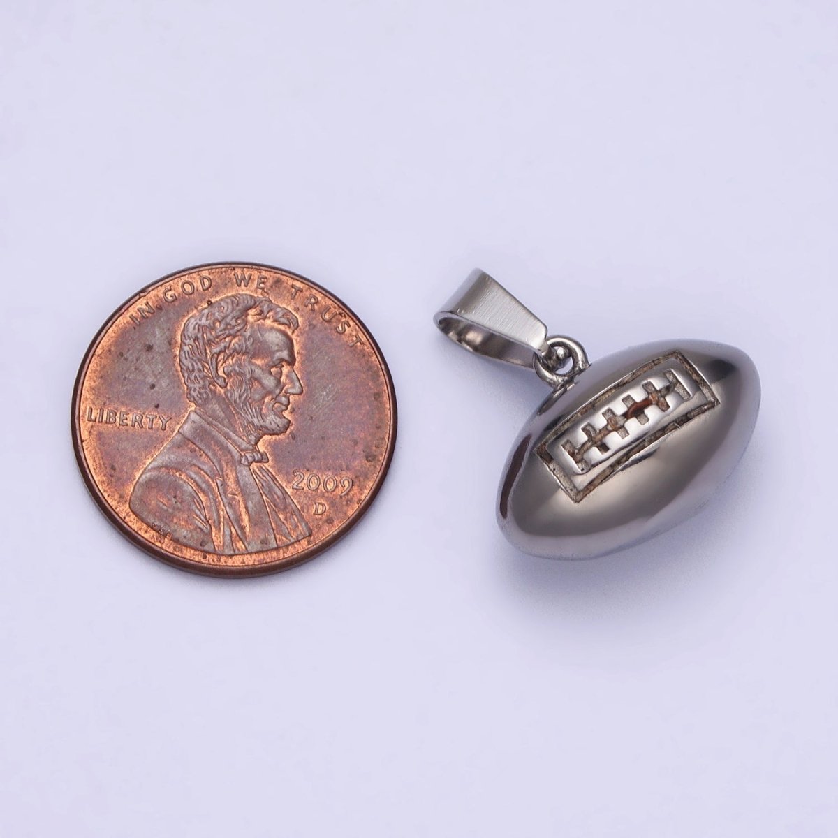 Stainless Steel American Football Athletic Sport Pendant in Gold & Silver J-710 J-711