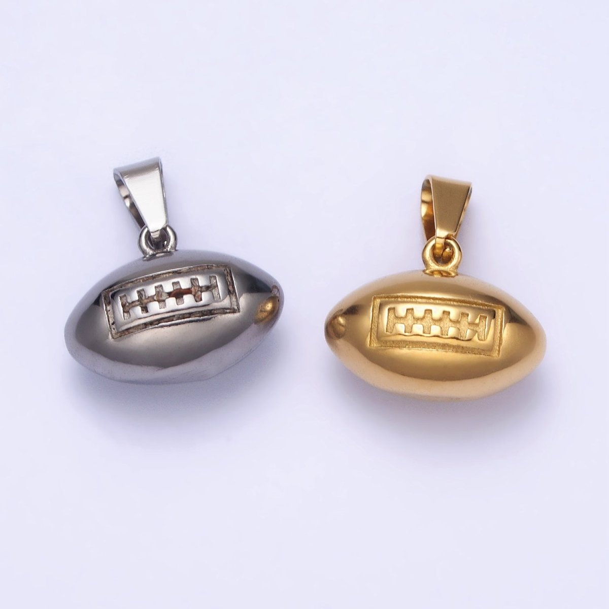 Stainless Steel American Football Athletic Sport Pendant in Gold & Silver J-710 J-711