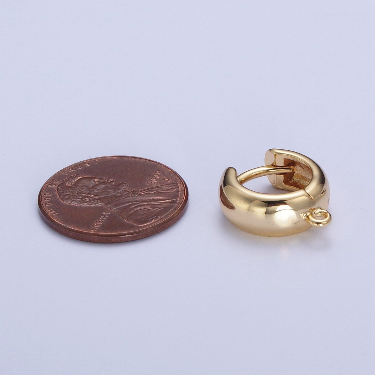 OS Thick Huggie Hoops with Open Link Loop Jewelry Component For Earrings Making L-817 - DLUXCA