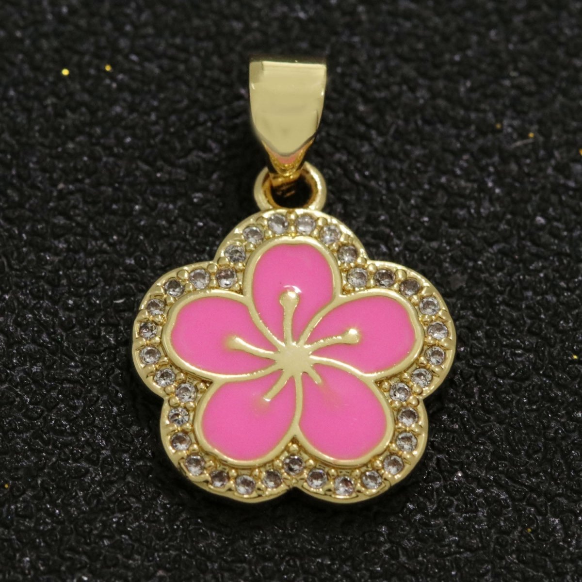 OS White Pink Hibiscus Charms, 21*14mm, Flower Charm Necklace Pendant Bracelet Charm, Jewelry Supplies, Enamel Charm Hawaiian Inspired N-1416 N-1417