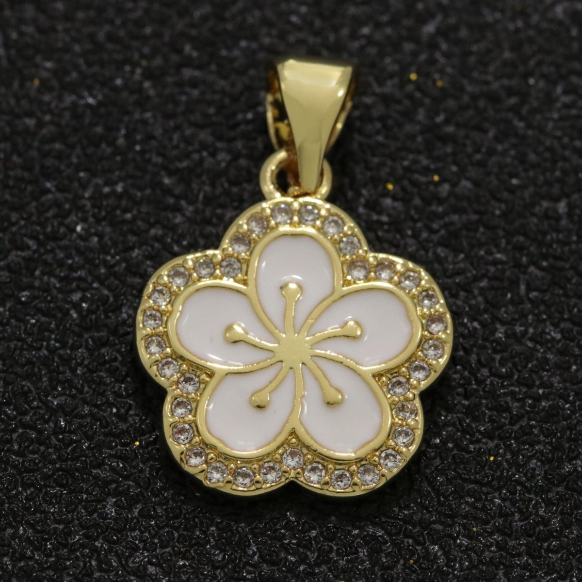 OS White Pink Hibiscus Charms, 21*14mm, Flower Charm Necklace Pendant Bracelet Charm, Jewelry Supplies, Enamel Charm Hawaiian Inspired N-1416 N-1417