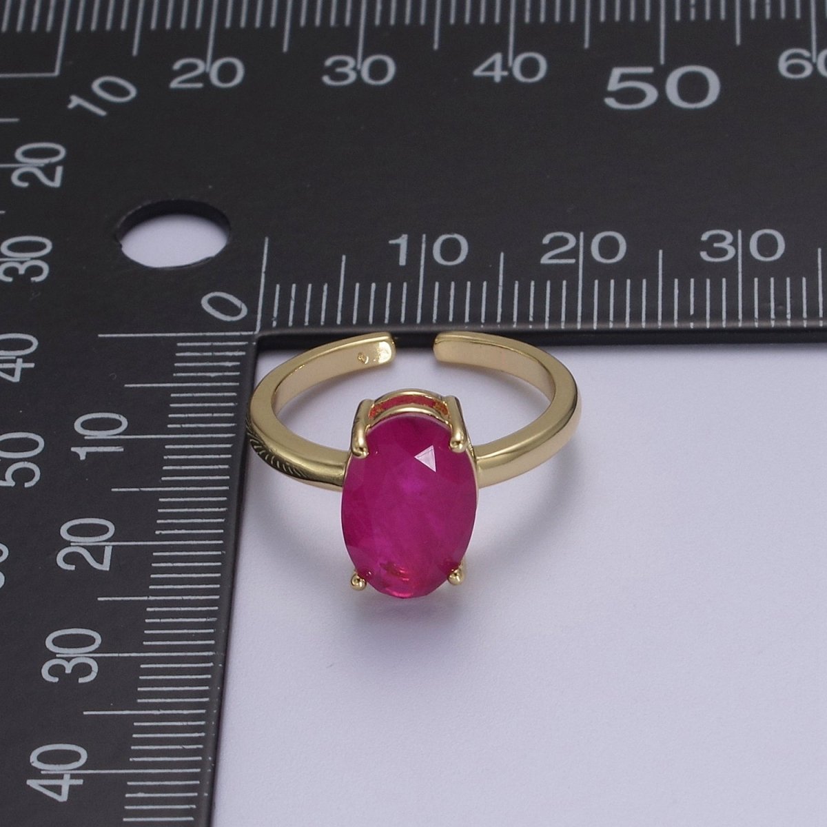 Oval Cut Cubic Zirconia Birthstone Ring | Egg Shape Cz Birthday Gift Ring Open Adjustable Jewelry S-417 ~ S-428