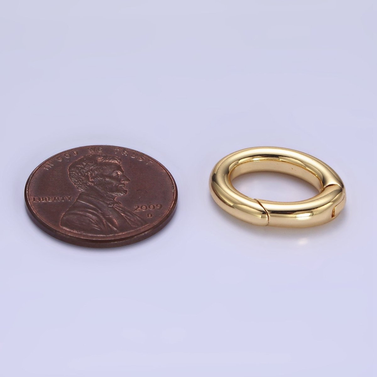 Oval Hinged Ring Push Gate Clasps 14k Gold Filled Spring Gate Clasp Charm Holder Z-679 - DLUXCA