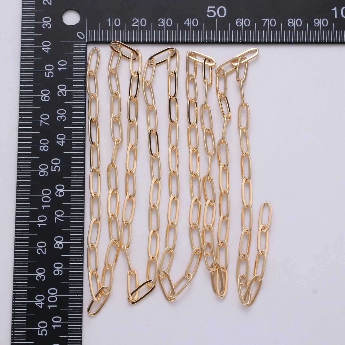Oval Paperclip Chain Necklace 18K Gold Filled 4x10mm, Nickel Free Unfinished Link Chain | ROLL-312 ROLL-410