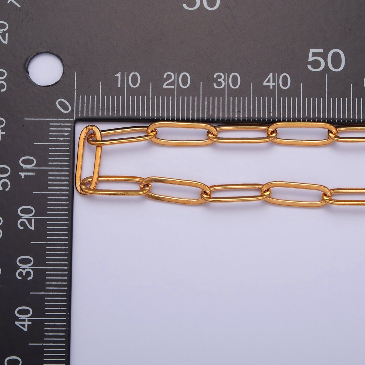 Oval PaperClip Unfinished Chain, 14mm x 5mm, 24k Gold Filled Chain 19.5 inch long | WA-1381 Clearance Pricing - DLUXCA