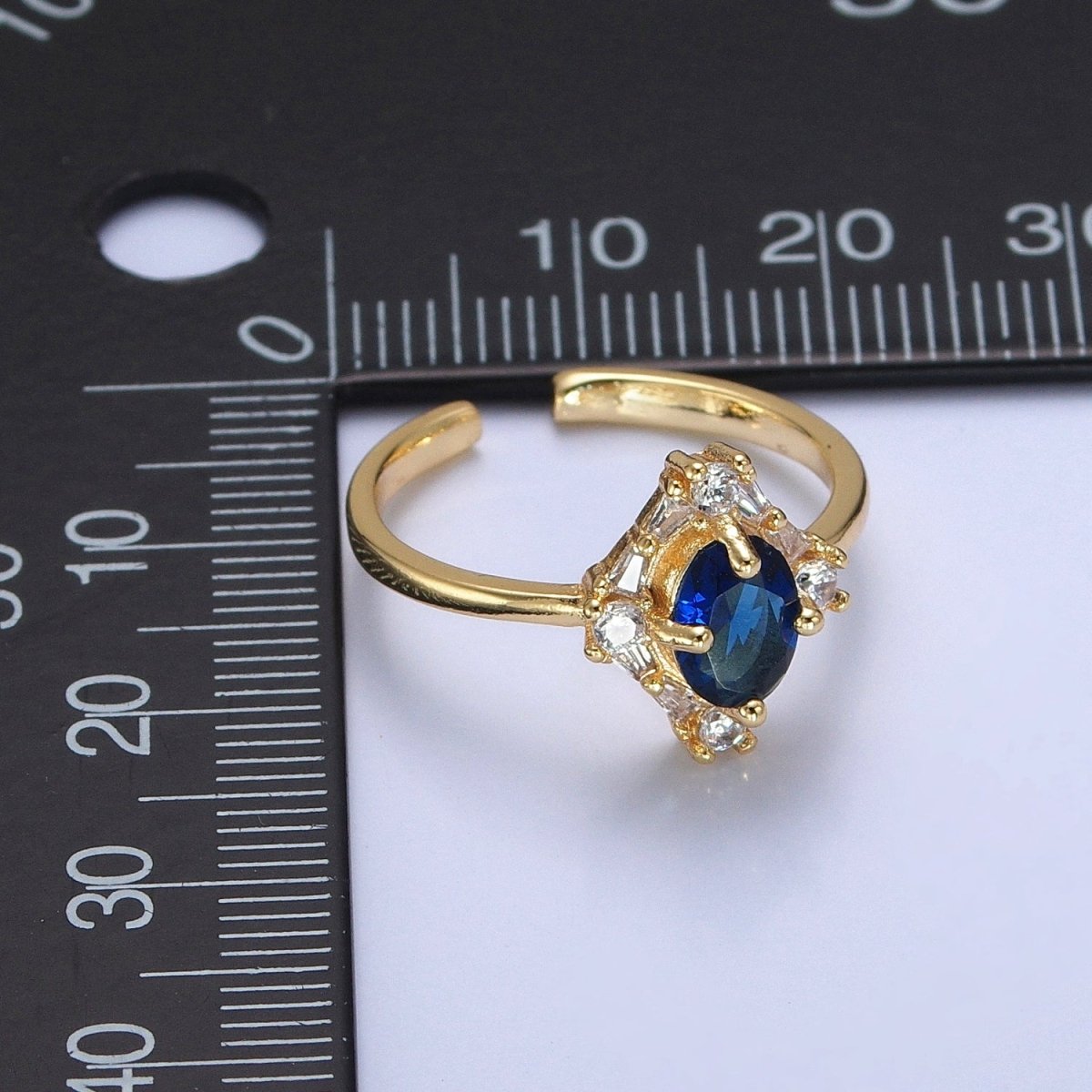 Oval Purple/Blue & Clear Cubic Zirconia Promise Ring O-782 O-783