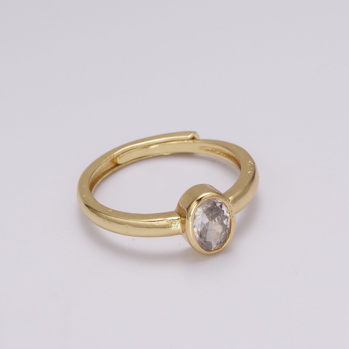 Oval Ring Open Adjustable Oval Ring. Modern Oval Ring. Minimalist Ring. Boho Gold Geometric Ring. U-127