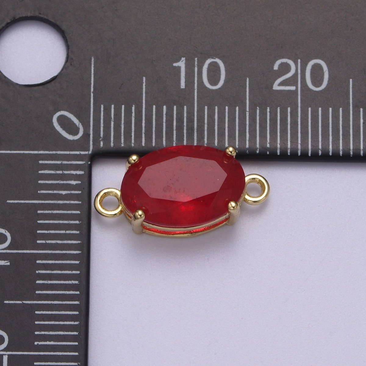 Oval Solitaire CZ Birthstone Charm Connector Geometric Diamond Cut Dainty Cubic Zirconia Connector for Necklace Earring Supply F-661-F-673