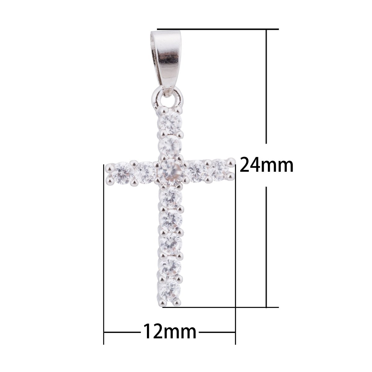 Overstock Pricing Gold Fill Cross, Jesus, Faith, Hope, Love, Believe, Family, Cubic Zirconia Necklace Pendant Charm Bead Bails Findings for Jewelry Making H-122 H-425