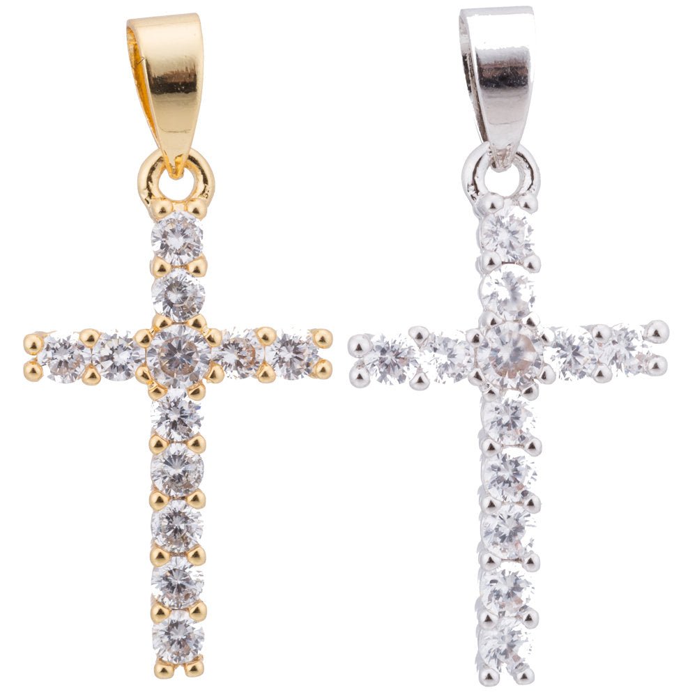 Overstock Pricing Gold Fill Cross, Jesus, Faith, Hope, Love, Believe, Family, Cubic Zirconia Necklace Pendant Charm Bead Bails Findings for Jewelry Making H-122 H-425