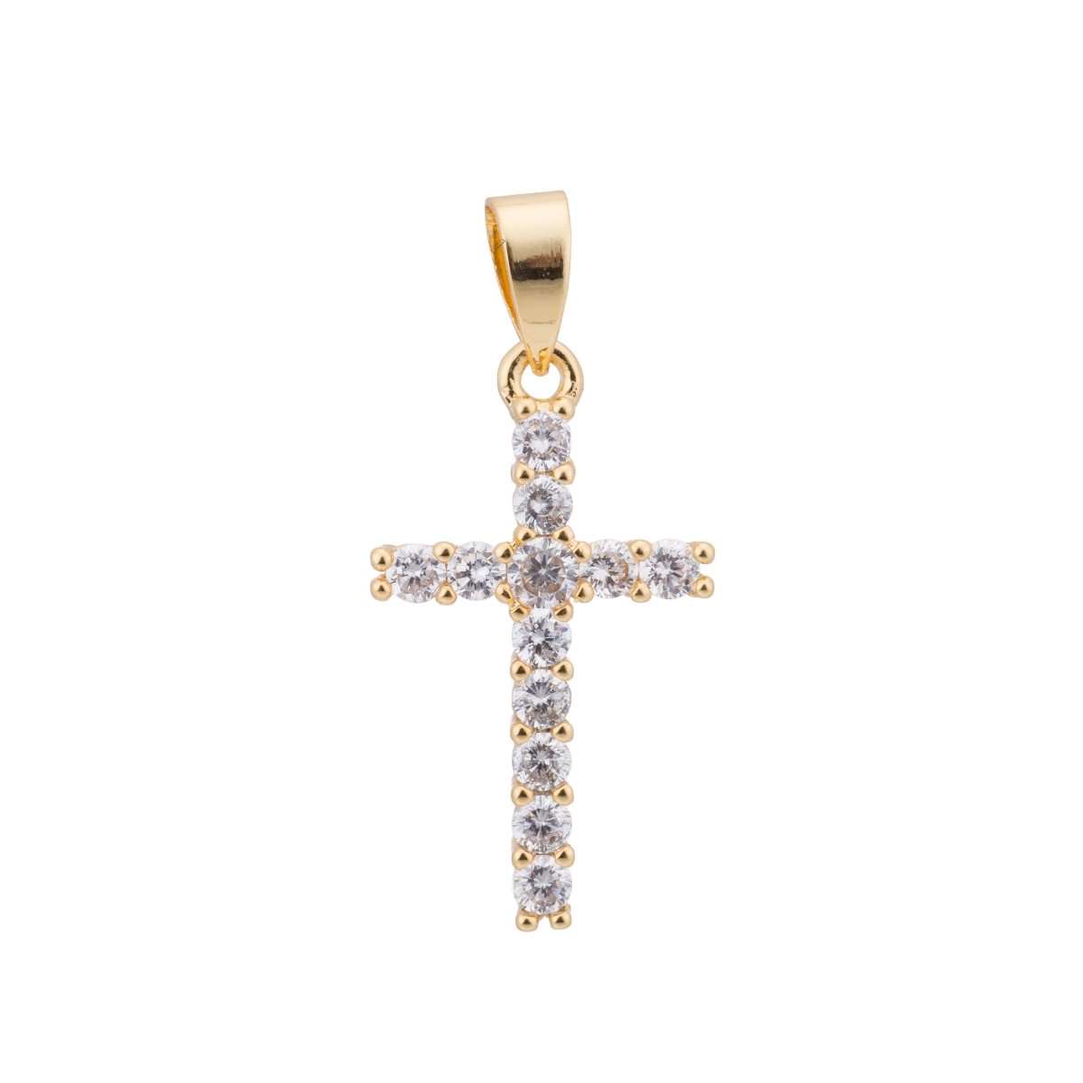 Overstock Pricing Gold Fill Cross, Jesus, Faith, Hope, Love, Believe, Family, Cubic Zirconia Necklace Pendant Charm Bead Bails Findings for Jewelry Making H-122 H-425