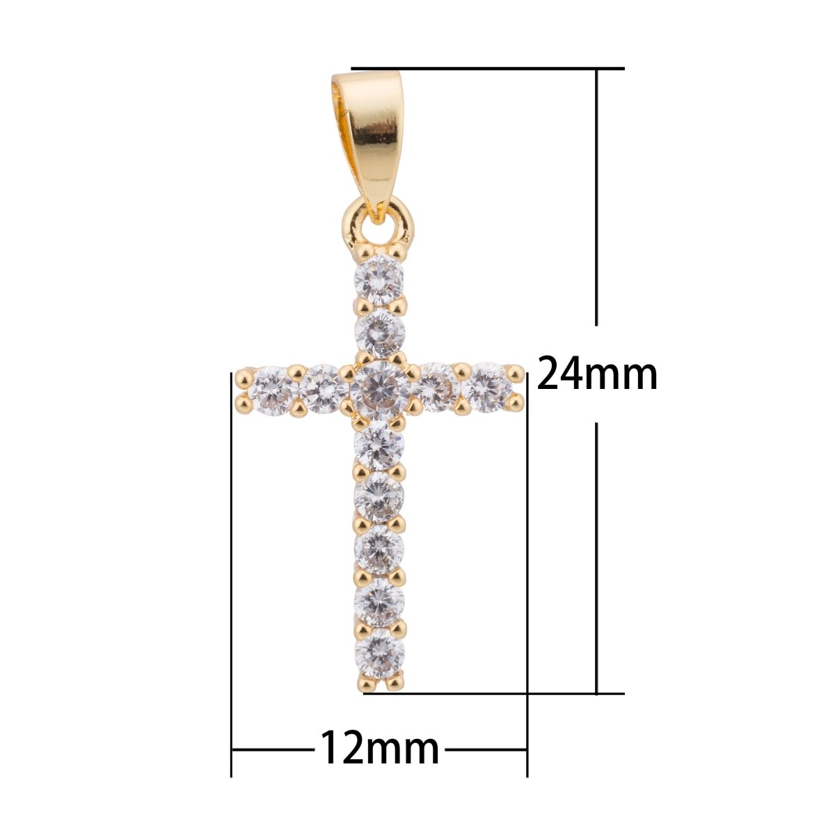 Overstock Pricing Gold Fill Cross, Jesus, Faith, Hope, Love, Believe, Family, Cubic Zirconia Necklace Pendant Charm Bead Bails Findings for Jewelry Making H-122 H-425