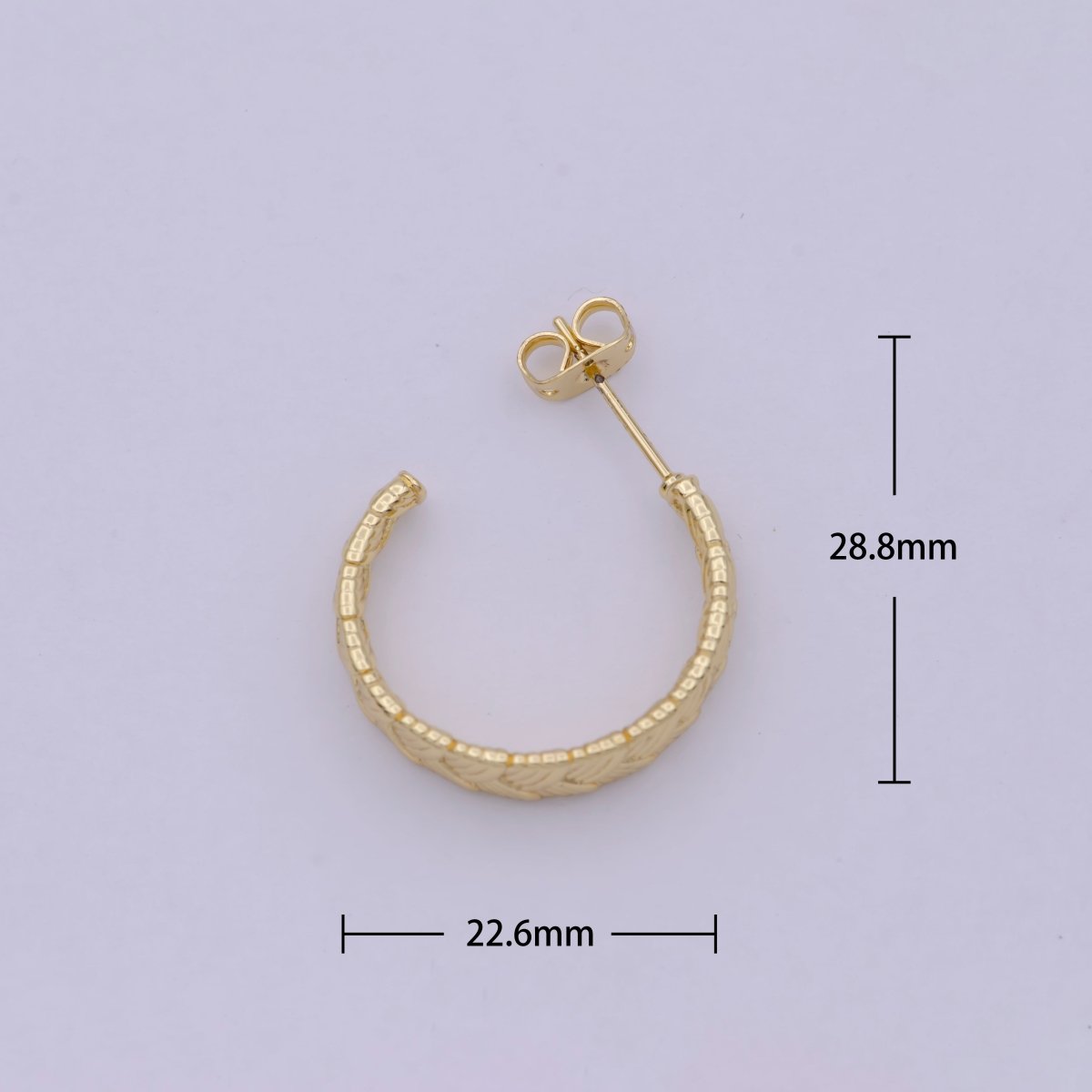 Pair of Gold Braided Minimal Hoop Earrings- Silver Woven Design Minimalist Bohemian Earrings T-257 T-258