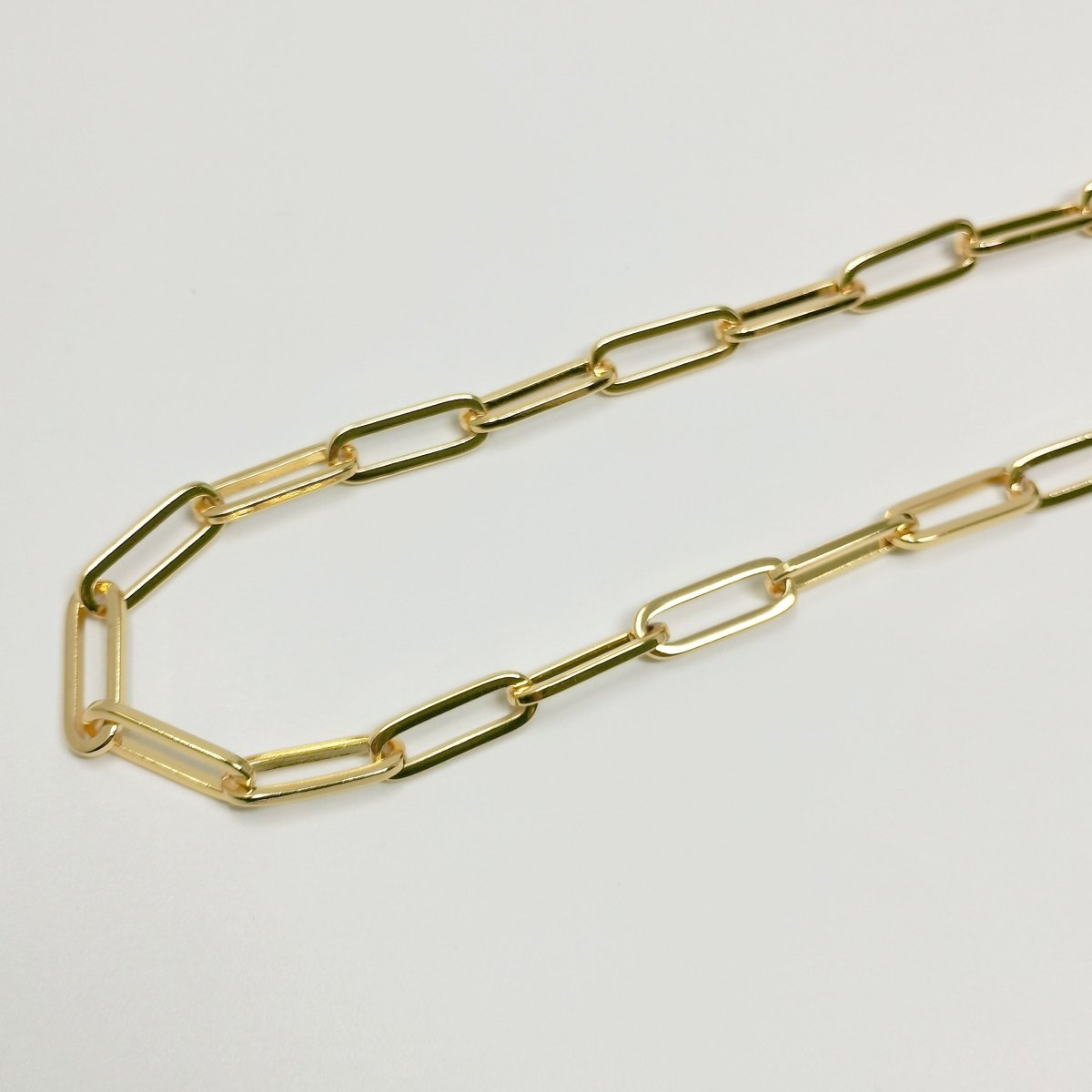 PAPERCLIP Chain Necklace, 24K Gold Filled Long Oval Rectangle Paper Clip Chain 1 Yard, Nickel Free, Unfinished Link Chain | ROLL-396 Clearance Pricing
