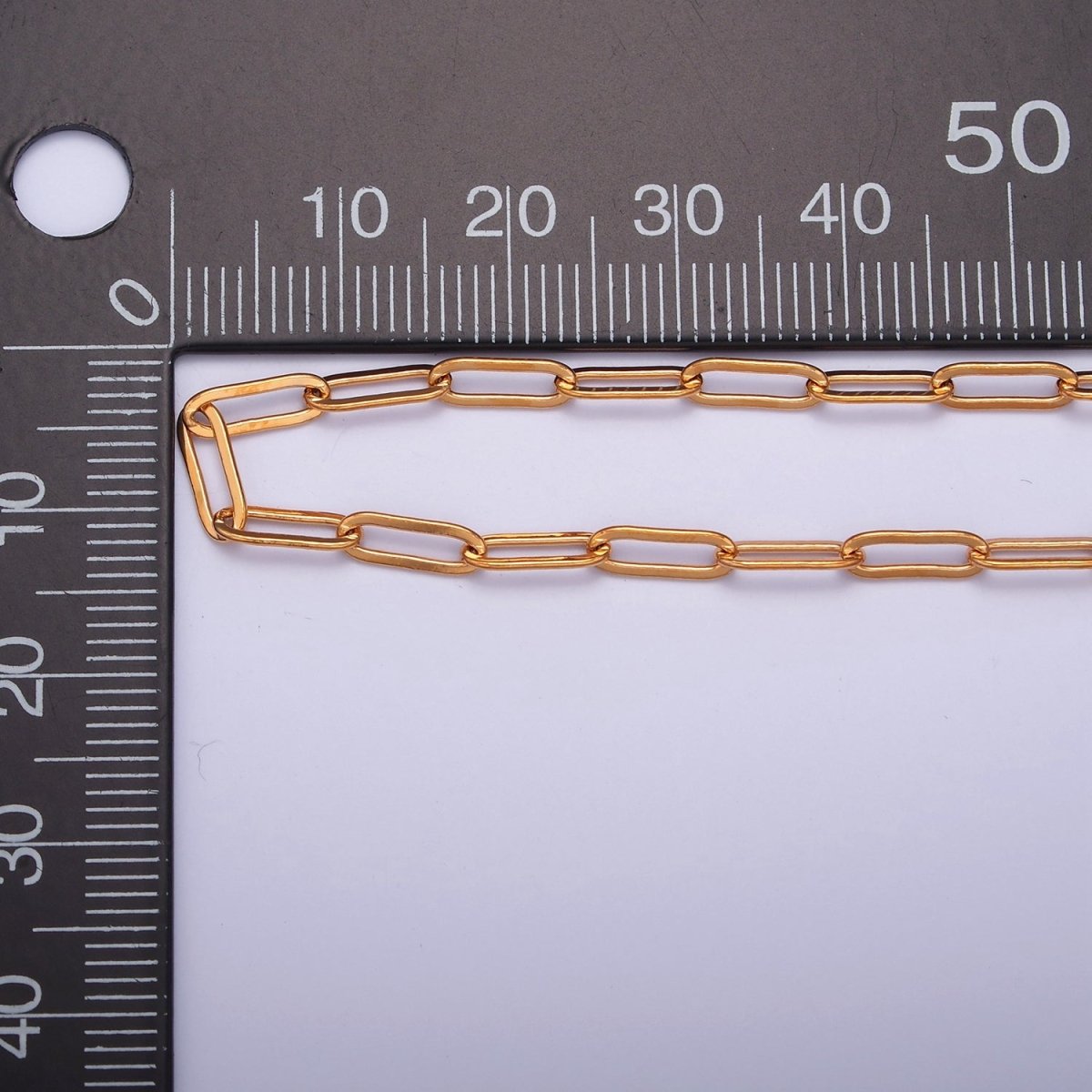 PaperClip Unfinished Chain, 9mm x 3.2mm, 24k Gold Filled Chain 19.5 inch long | WA-1387 Clearance Pricing - DLUXCA