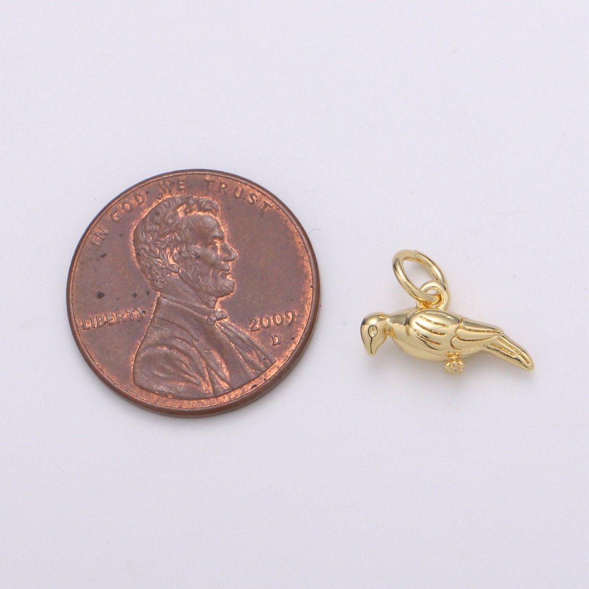 OS Parakeet Necklace Bird Charm •Dainty Animal Charm Jewelry Cute Pet Unique Gold Bird Pendant for bracelet necklace earring Supply C-815