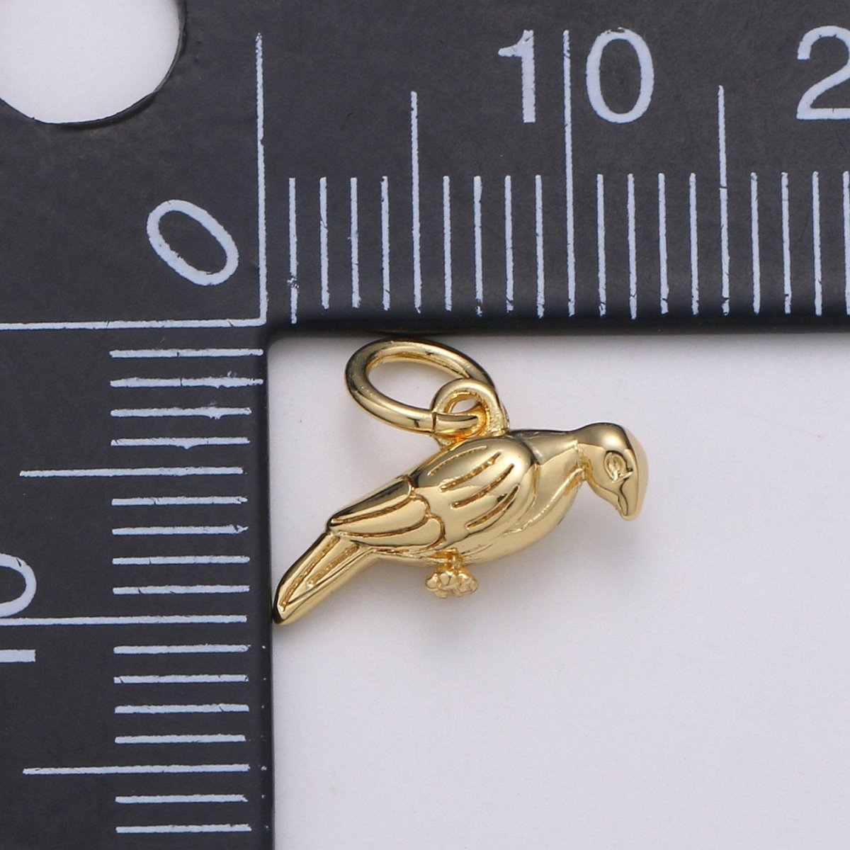 OS Parakeet Necklace Bird Charm •Dainty Animal Charm Jewelry Cute Pet Unique Gold Bird Pendant for bracelet necklace earring Supply C-815