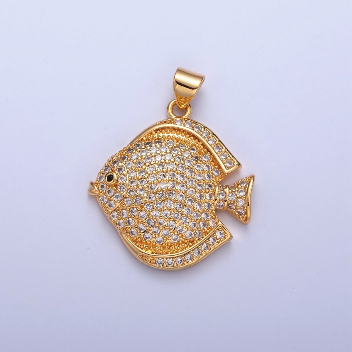 Pave King Dory Fish Charms, Tropical Fish Charm, Jewelry Making, Craft Supplies 14k Gold Filled Pendant I-215 I-221 I-222